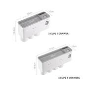 Toothbrush Holders with 3-4 Cups Automatic Toothpaste Dispenser Kit(4 Cups 2 Drawer) V462-HG-117-02