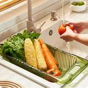 2 Pack Retractable Dish Drying Rack Basket Drainer Over The Sink(Green) V462-HG-133-02