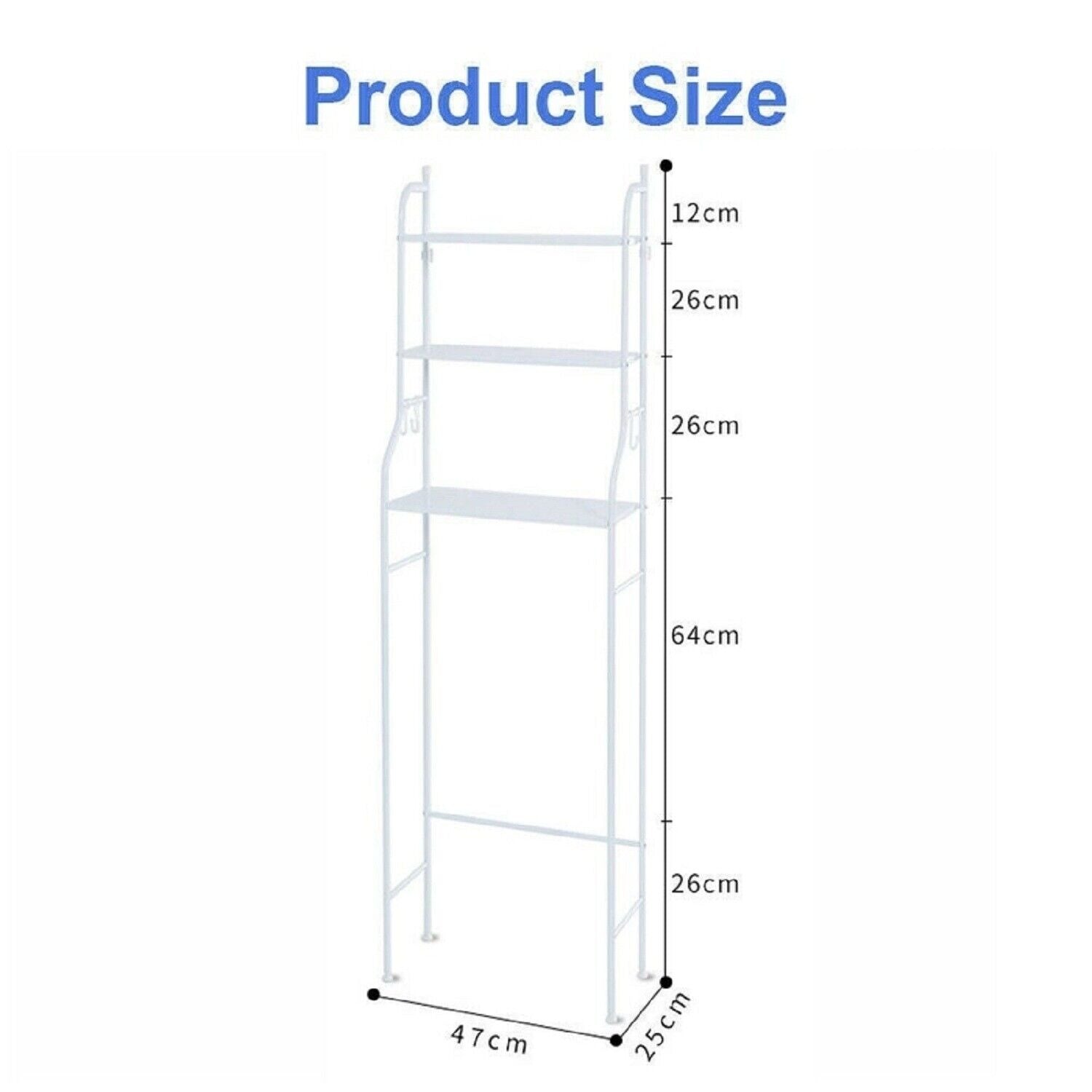 3 Tier Toilet Shelf Rack Over Laundry Bathroom Washing Machine Storage Shelves Stand V462-HG-146-01