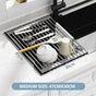 Kitchen Roll-Up Dish Drying Rack Foldable Drainer Over Sink 304-Stainless Steel(Medium:47*30cm) V462-HG-166-02