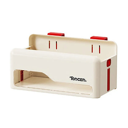 Foldable Hanging Storage Box No Drilling Required Wall-mounted Organizer (White) V462-HG-182-02