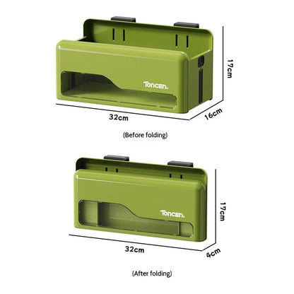 Foldable Hanging Storage Box No Drilling Required Wall-mounted Organizer (Red) V462-HG-182-03