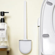 Silicone Flexible Head Deep Cleaning Toilet Brush with Wall Mount Holder V462-HG-183-01