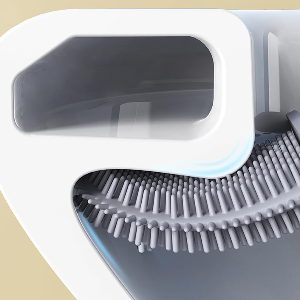 Silicone Flexible Head Deep Cleaning Toilet Brush with Wall Mount Holder V462-HG-183-01