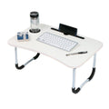 Foldable Desk Laptop Stand Table Bed Computer Study Adjustable Portable Cup Slot(White) V462-HG-82-04