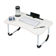 Foldable Desk Laptop Stand Table Bed Computer Study Adjustable Portable Cup Slot(White) V462-HG-82-04
