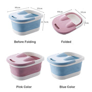 Foot Spa Water Pedicure Foldable Bucket Folding Massage Footbath Soaking Basin(Pink) V462-HG-88-02