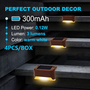 4 Pack SolarPower Deck Lights Outdoor Step Lights Waterproof LED lights V462-MD-122-01