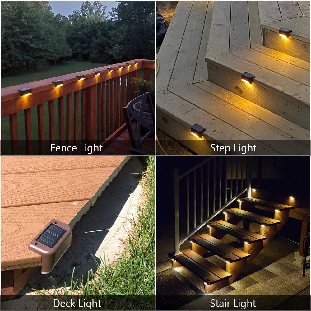 4 Pack SolarPower Deck Lights Outdoor Step Lights Waterproof LED lights V462-MD-122-01