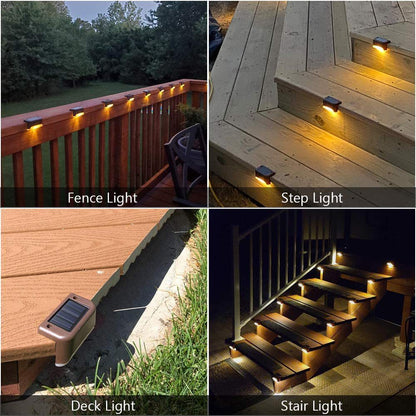 4 Pack SolarPower Deck Lights Outdoor Step Lights Waterproof LED lights V462-MD-122-01