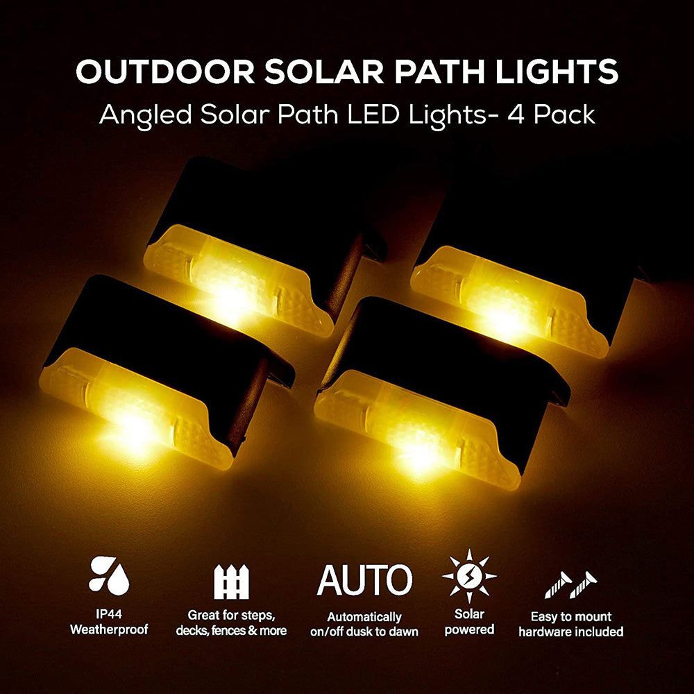 4 Pack SolarPower Deck Lights Outdoor Step Lights Waterproof LED lights V462-MD-122-01