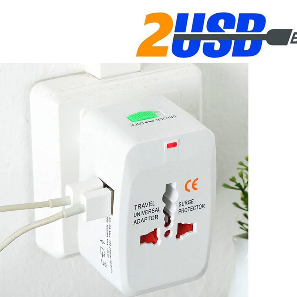 Dual USB Portable Electric Plug Power Socket Adapter International Travel Universal Charger Converter EU UK V462-MD-137-01