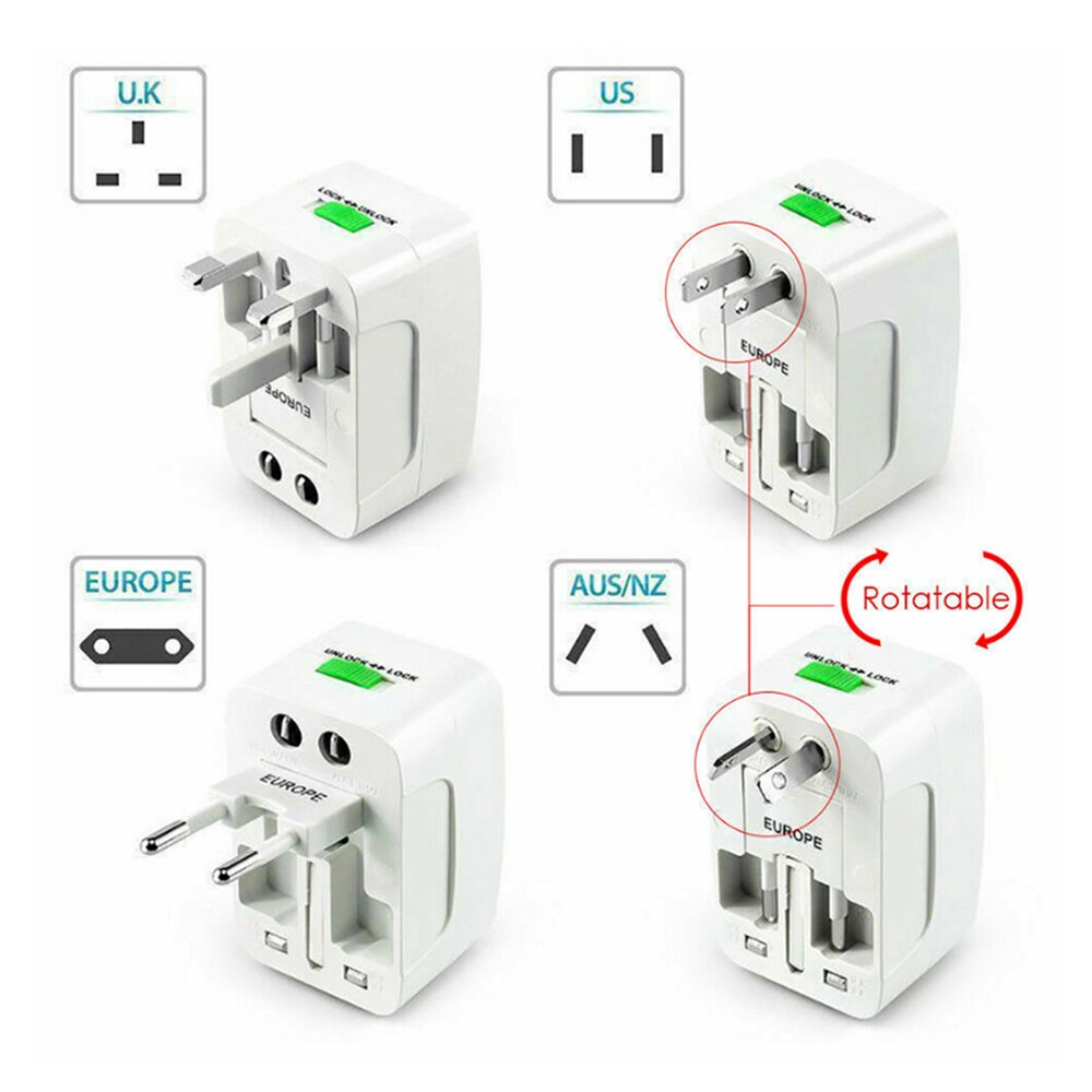 Dual USB Portable Electric Plug Power Socket Adapter International Travel Universal Charger Converter EU UK V462-MD-137-01