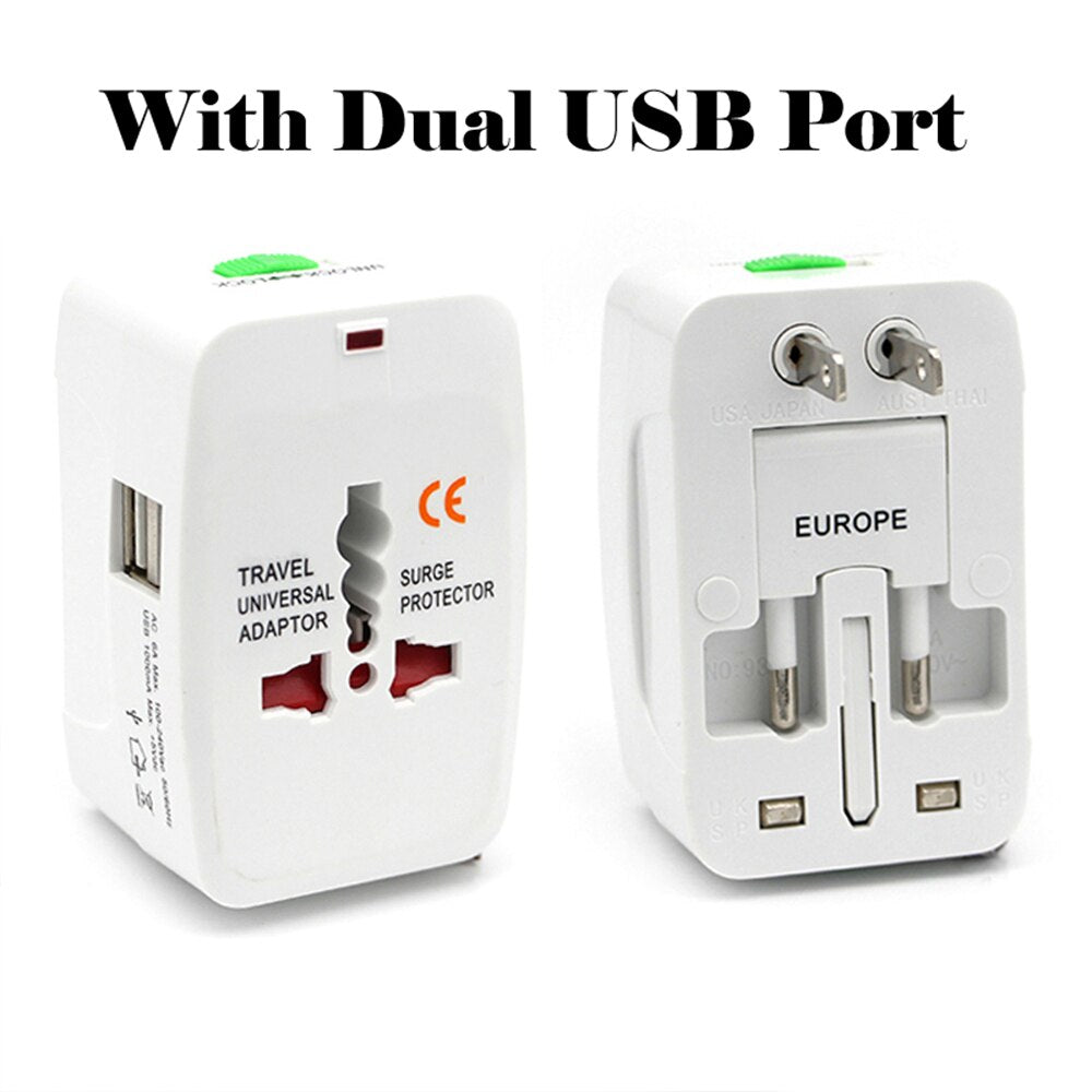 Dual USB Portable Electric Plug Power Socket Adapter International Travel Universal Charger Converter EU UK V462-MD-137-01