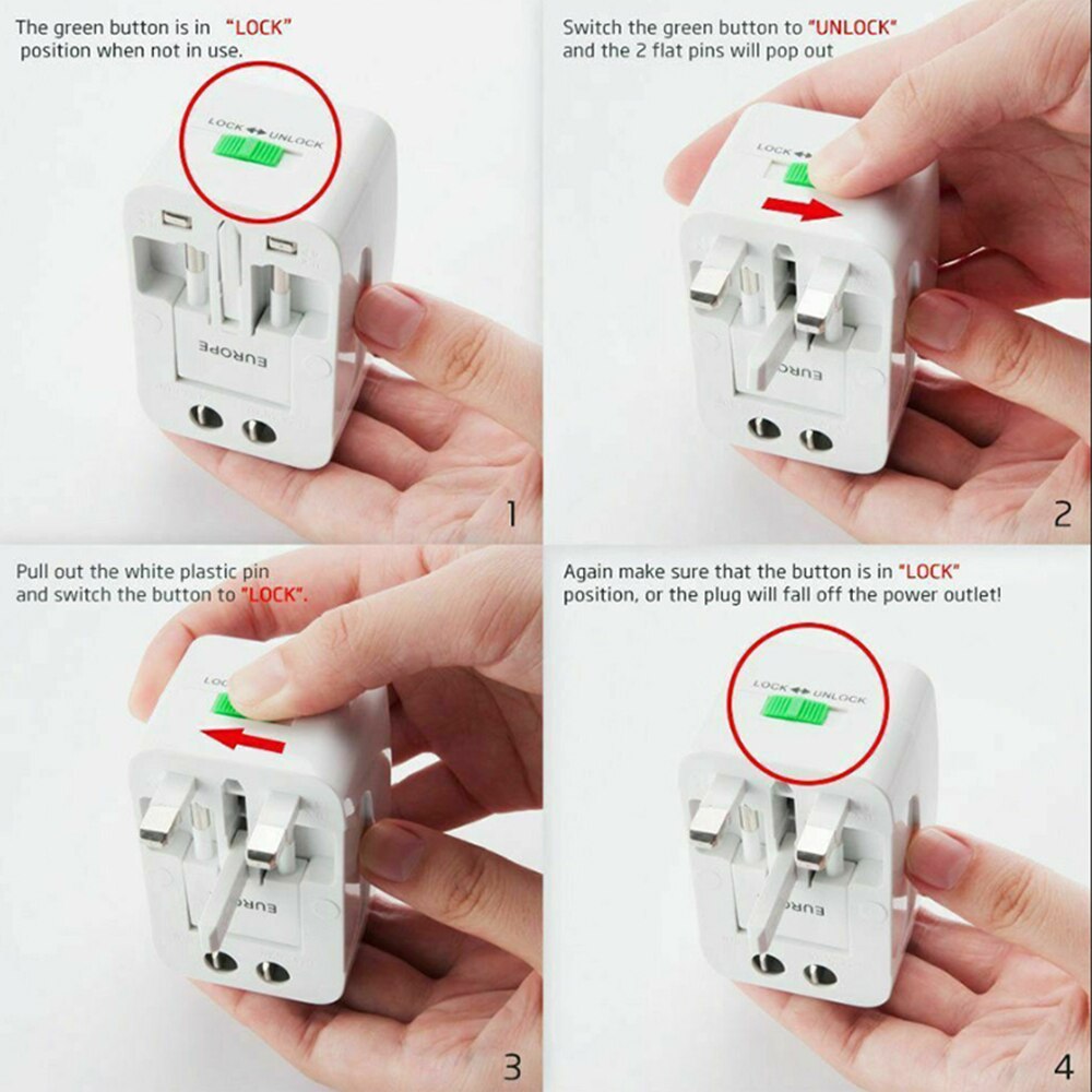 Dual USB Portable Electric Plug Power Socket Adapter International Travel Universal Charger Converter EU UK V462-MD-137-01