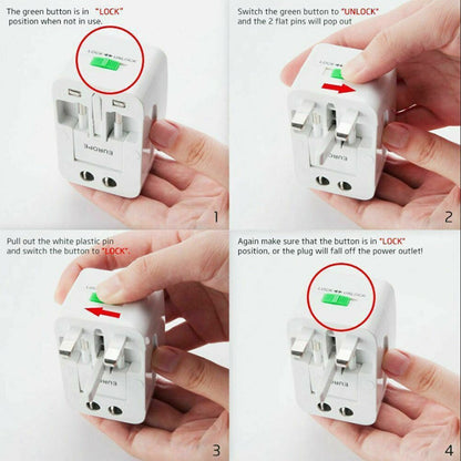 Dual USB Portable Electric Plug Power Socket Adapter International Travel Universal Charger Converter EU UK V462-MD-137-01