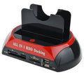 All In One Docking Station USB Dual-Bay Hard Drive 2.5" 3.5" IDE SATA SSD Card Reader V462-MD-150-01