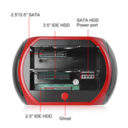 All In One Docking Station USB Dual-Bay Hard Drive 2.5" 3.5" IDE SATA SSD Card Reader V462-MD-150-01