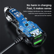 2 in 1 Dash Cam Car Charger Double USB 5V3.5A QC3.0 Fast 3.5M Cable V462-MD-152-01