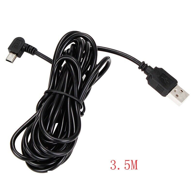 Dash Cam Mini USB Right Turn Extra Long Charging Cable 3.5M Dash Dashboard Lead V462-MD-153-01