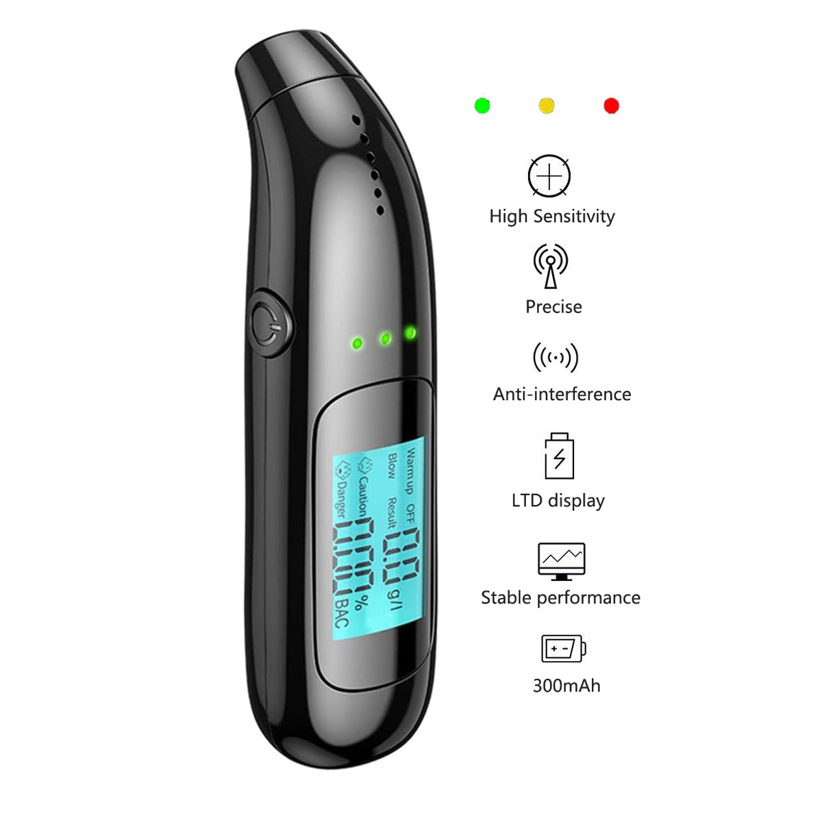 Portable Breathalyzer with Display Rechargeable Digital Electronic Breathalyser V462-MD-157-01