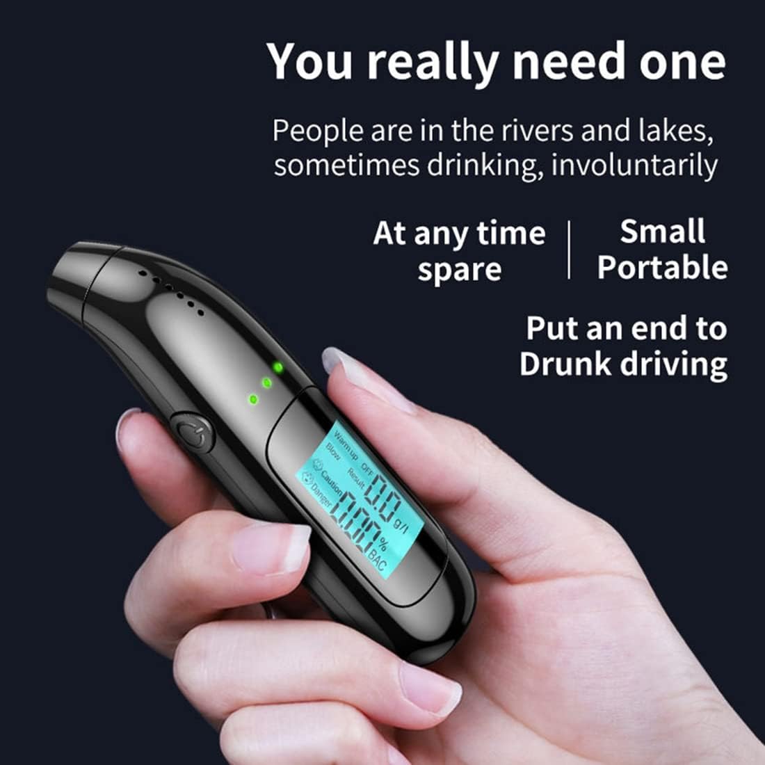 Portable Breathalyzer with Display Rechargeable Digital Electronic Breathalyser V462-MD-157-01