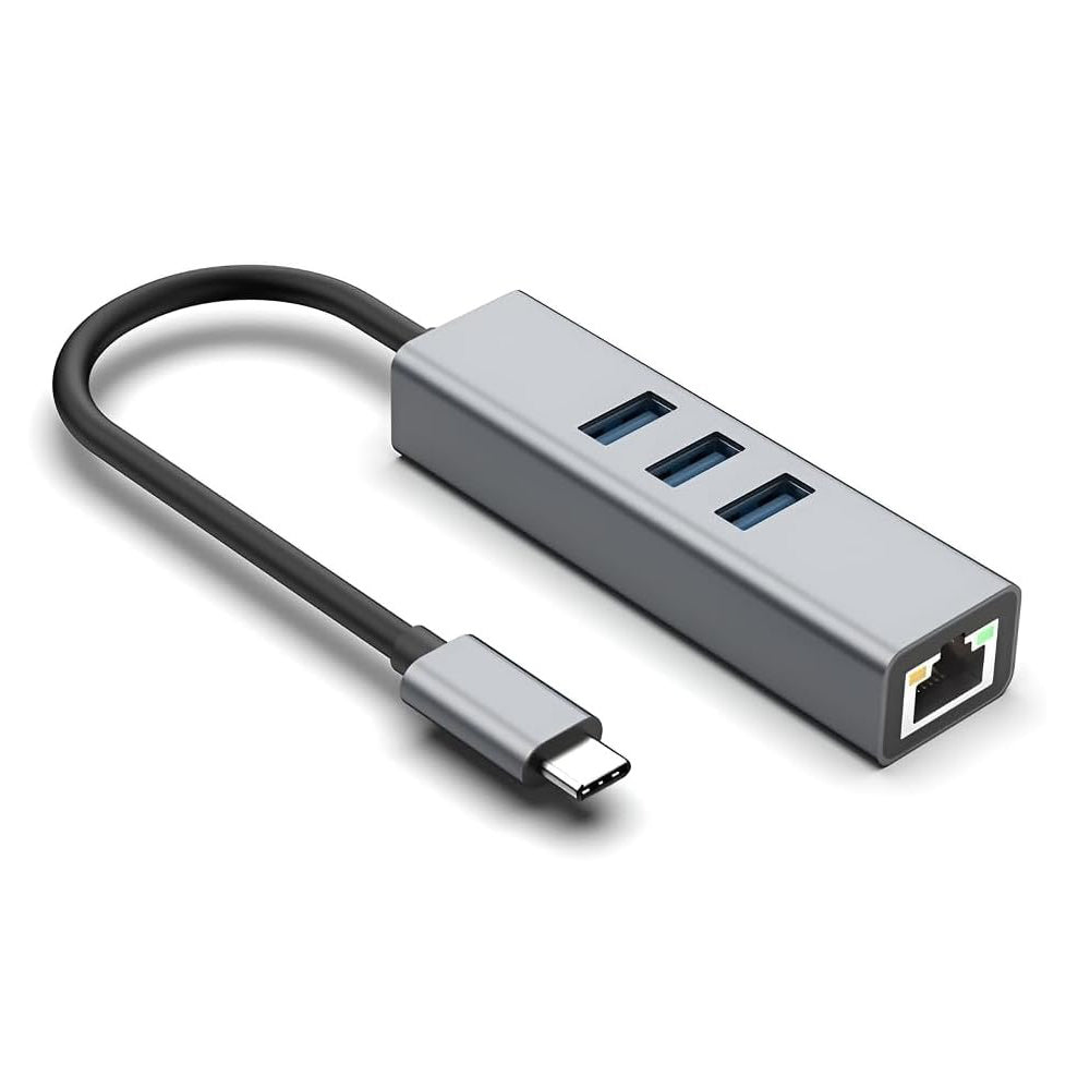 USB C to Ethernet Adapter with 1000Mbps Gigabit RJ45 and 3xUSB 3.0 Ports V462-MD-164-01