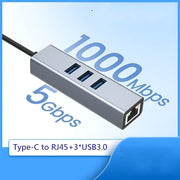 USB C to Ethernet Adapter with 1000Mbps Gigabit RJ45 and 3xUSB 3.0 Ports V462-MD-164-01