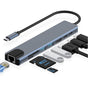 8in1 Hub USB-C To Type-C USB 3.0 4K HDMI RJ45 Ethernet SD TF OTG PD Port Adapter V462-MD-165-01