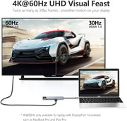 8in1 Hub USB-C To Type-C USB 3.0 4K HDMI RJ45 Ethernet SD TF OTG PD Port Adapter V462-MD-165-01