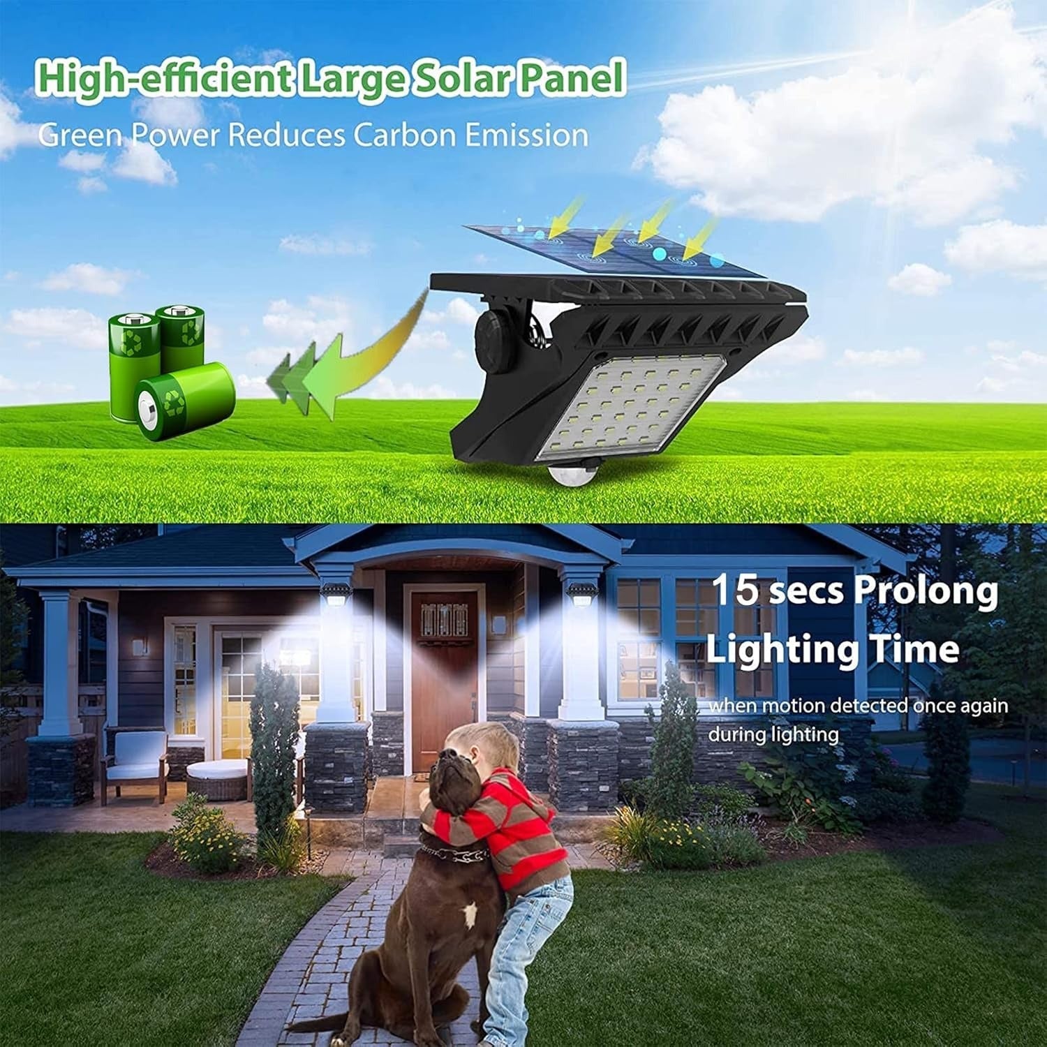 Clip-On Solar LED Light Outdoor Motion Sensor 45 LEDs IP65 Waterproof Security Wall Light V462-MD-169-01
