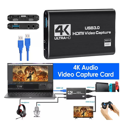4K 1080P 60FPS HDMI to USB 3.0 Video Capture Card For PS4/PC/OBS Nintendo Switch V462-MD-172-01