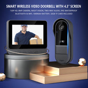 Smart Wireless Video Doorbell with 4.3" Screen HD 8MP Camera Night VisionTwo-Way Audio IP65 V462-MD-173-01