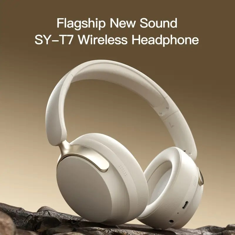 JR SY-T7 Bluetooth 5.4 Over-Ear Headset Wireless Headphones with Noise Cancelling Mic (Black) V462-MD-177-02