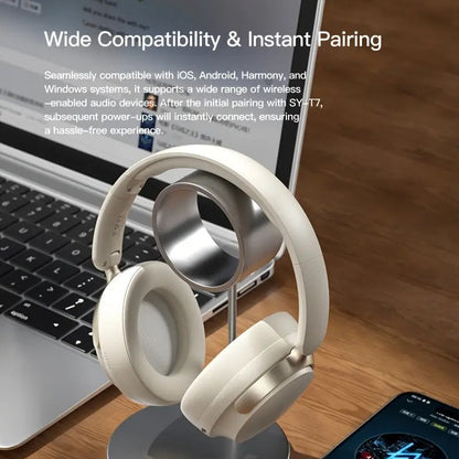 JR SY-T7 Bluetooth 5.4 Over-Ear Headset Wireless Headphones with Noise Cancelling Mic (Black) V462-MD-177-02