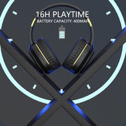 JR H6 Foldable Bluetooth 5.3 Wireless Headphone Over Ear Active Noise Cancelling Deep Bass Headset (Navy Blue)