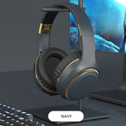 JR H6 Foldable Bluetooth 5.3 Wireless Headphone Over Ear Active Noise Cancelling Deep Bass Headset (Navy Blue)