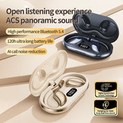 Wireless Earhook Sports Headphones Open-Ear Bluetooth 5.4 Sweat-Resistant Earphones (Black)