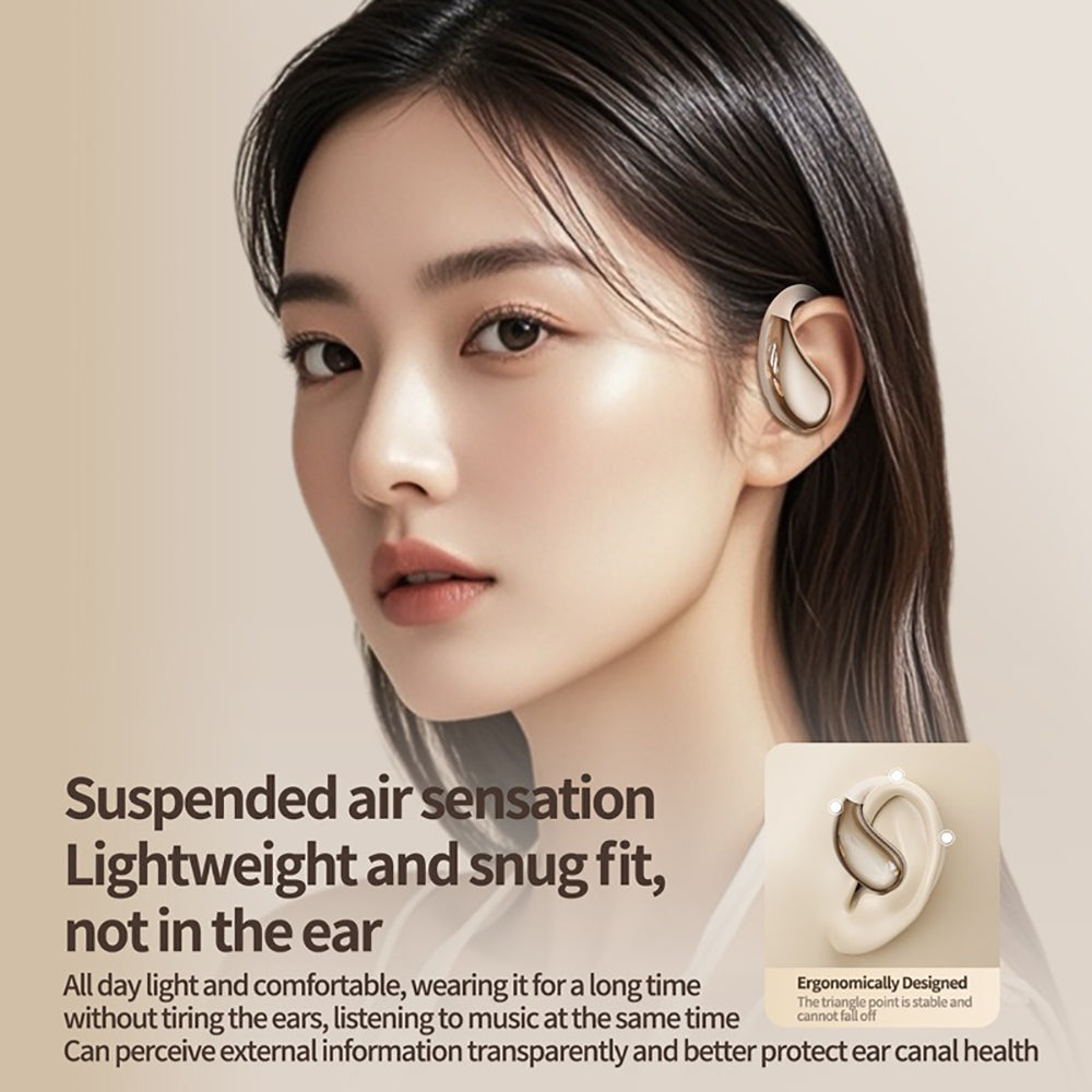 Wireless Earhook Sports Headphones Open-Ear Bluetooth 5.4 Sweat-Resistant Earphones (Black) V462-MD-179-01