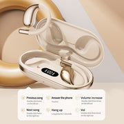 Wireless Earhook Sports Headphones Open-Ear Bluetooth 5.4 Sweat-Resistant Earphones (Black)