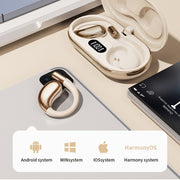 Wireless Earhook Sports Headphones Open-Ear Bluetooth 5.4 Sweat-Resistant Earphones (Beige)