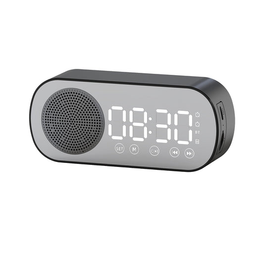 Wireless Bluetooth Speaker Alarm Clock Music Radio Player Timer Hands-Free Calling (Black) V462-MD-180-01