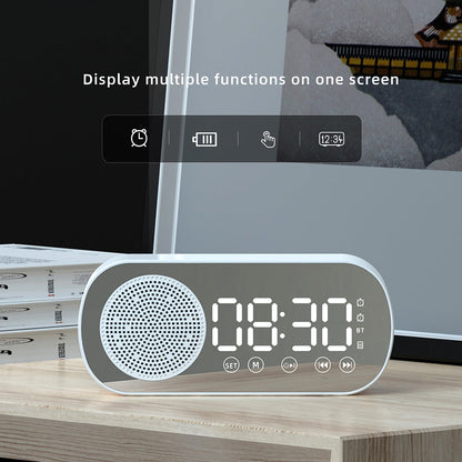 Wireless Bluetooth Speaker Alarm Clock Music Radio Player Timer Hands-Free Calling (Black) V462-MD-180-01