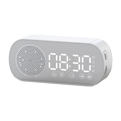 Wireless Bluetooth Speaker Alarm Clock Music Radio Player Timer Hands-Free Calling (White) V462-MD-180-02