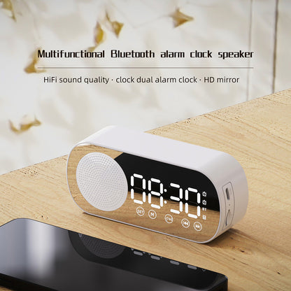 Wireless Bluetooth Speaker Alarm Clock Music Radio Player Timer Hands-Free Calling (White) V462-MD-180-02