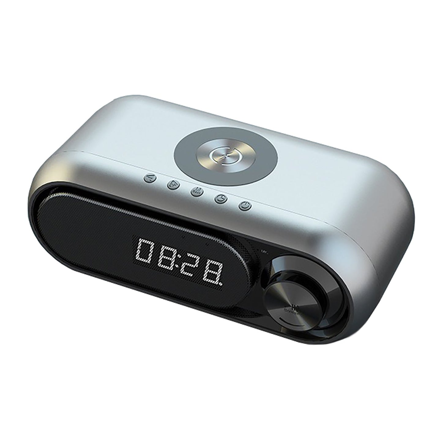 Bluetooth Speaker with 15W Wireless Charger Digital Alarm Clocks FM Radio Music Player (Grey) V462-MD-181-01