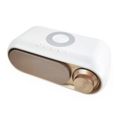 Bluetooth Speaker with 15W Wireless Charger Digital Alarm Clocks FM Radio Music Player (White) V462-MD-181-02