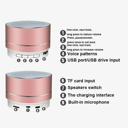 Bluetooth Speakers Portable Wireless Speaker Music Stereo Handsfree Rechargeable (Pink) V462-MD-98-04