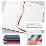 A5 200 Pages Fashion Glued PU Leather Cover Journal Travel Notebook Travellers Diary(Blue) V462-P-17-01