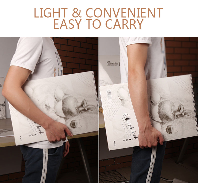 Sketch Pad 40 Sheets Artist Drawing Painting Art Paper with Thick Baseboard(28.7*20.8cm) V462-P-46-01